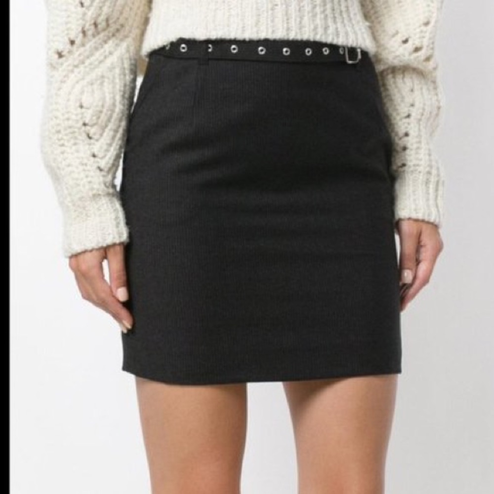 IRO wool mini skirt with silver stripe detail